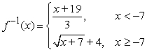 <strong>Determine whether the function has an inverse function. If it does, find the inverse function. </strong> A)No inverse function exists. B) C) D) E)