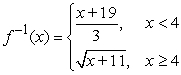 <strong>Determine whether the function has an inverse function. If it does, find the inverse function. </strong> A)No inverse function exists. B) C) D) E)