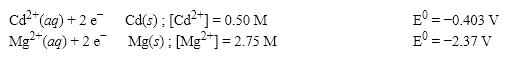 <strong>What is the cell potential (E<sup>0</sup>) f or a galvanic cell formed from the following two half-reactions? Assume that the cell temperature is 38°C and the operating pressure is 0.04 atm. </strong> A)1.90 V B)1.95 V C)1.99 V D)2.20 V