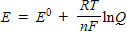 <strong>Which of the following represents the Nernst equation?</strong> A) B) C) D)