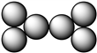 <strong>The figure shown below is an example of what type of molecule? </strong> A)homoatomic, triatomic B)heteroatomic, polyatomic C)homoatomic, polyatomic D)heteroatomic, triatomic