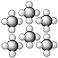 <strong>Consider the representation shown below. It should be classified as </strong> A)an element consisting of 6 atoms. B)a compound containing atoms of two elements. C)a homogenous mixture of two elements. D)a homogenous mixture of two compounds.