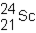 <strong>A neutral isotope of an element contains 21 electrons and 24 neutrons. What is the following representation for this nucleus?</strong> A) B) C) D)