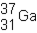 An isotope of gallium consisting of 31 protons and 37 neutrons can be represented using the symbol shown below.