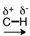 <strong>Which of the following correctly represents the polarity of the bond?</strong> A) B) C) D)
