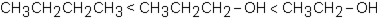 <strong>Which of the following correctly arranges the given compounds in order of increasing boiling point (lowest to highest)?</strong> A) B) C) D)