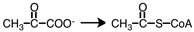 <strong>Which of the following reactions represents a step in the metabolism of pyruvate that occurs under aerobic conditions?</strong> A) B) C) D)