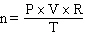 <strong>How would the Ideal Gas Law be rearranged to solve for the moles of gas ?</strong> A) n = P×V×R×T B) C) D) E)