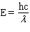 <strong>Which equation below properly relates energy (E) to wavelength ( l ) given h = Plank's constant, c = speed of light, and n = frequency?</strong> A) E = h l B) C) D) E) none of these