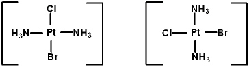 <strong>Which pair of isomers is an example of coordination isomerism?</strong> A) [Pt(NH<sub>3</sub>)<sub>4</sub>Br<sub>2</sub>]Cl<sub>2</sub>, [Pt(NH<sub>3</sub>)<sub>4</sub>Cl<sub>2</sub>]Br<sub>2</sub> B)   C) cis -[Pt(NH<sub>3</sub>)<sub>2</sub>Cl<sub>2</sub>], trans -[Pt(NH<sub>3</sub>)<sub>2</sub>Cl<sub>2</sub>] D)   E) none of these <div style=padding-top: 35px> 