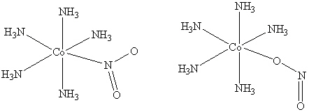 <strong>How are the two compounds that are shown below related? </strong> A) They are the same compound. B) They are optical isomers. C) They are structural coordination isomers. D) They are structural linkage isomers. E) They are geometric isomers.