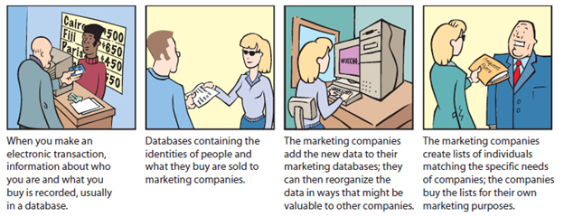 <strong>The accompanying figure shows the working of _____ . </strong> A)electronic profiling B)big data C)a surge suppressor D)a data encryptor