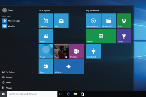 <strong>In the accompanying figure of Windows 10, Box A represents a(n) _____. </strong> A)screen tab B)app pane C)keyboard link D)live tile