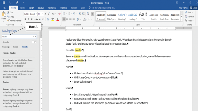 <strong>In the accompanying figure of a Microsoft Word 2016 document, Box A points to the _____ box. </strong> A)Compare document B)Search document C)Merge document D)Format document