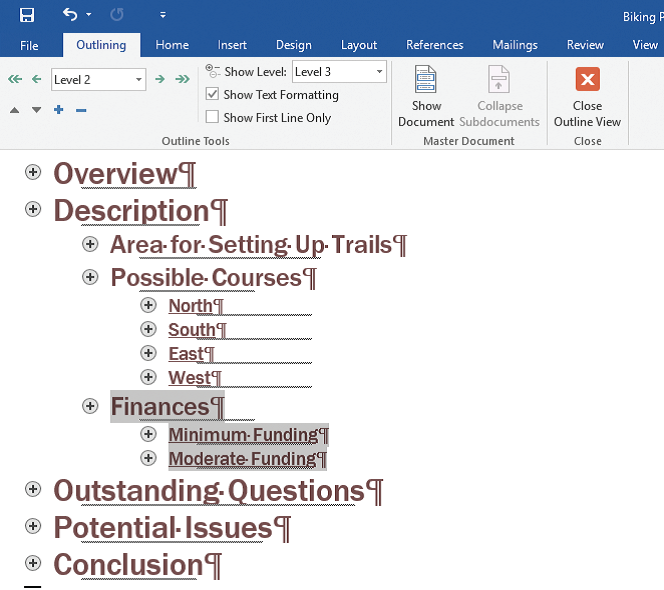 <strong>In the accompanying figure of Microsoft Word 2016, _____ indicates the Demote button. </strong> A)Box A B)Box B C)Box C D)Box D