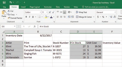 <strong>In the following snippet of a Microsoft Excel 2016 worksheet, which of the following is the correct range reference for selected cells? </strong> A)A3:E3 B)A3;E7 C)A3:A7;D3:E7 D)A3:E3;E3:E7