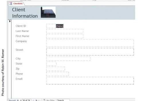  The accompanying figure of Microsoft Access 2016 shows a ClientInfo form in Form view after clicking the New button in the _____ group on the Home tab.
