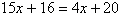<strong>Solve the following equation. </strong> A)10 B) C) D) E)