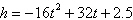 <strong>The height, h , in feet, of a baseball above the ground t seconds after it is hit is given by . Use this equation to determine the number of seconds, to the nearest tenth of a second, from the time the ball is hit until the ball hits the ground.</strong> A)1.8 s B)1.9 s C)2.0 s D)2.1 s E)2.2 s
