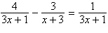 <strong>Solve the rational equation below. </strong> A)3 B)1 C)-6 D)9 E)-1