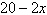 <strong>An open box is to be made from a square piece of cardboard having dimensions 20 inches by 20 inches by cutting out squares of area from each corner as shown in the figure below. Express the volume V of the box as a function of x . </strong> A) B) C) D) E)