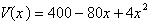 <strong>An open box is to be made from a square piece of cardboard having dimensions 20 inches by 20 inches by cutting out squares of area from each corner as shown in the figure below. Express the volume V of the box as a function of x . </strong> A) B) C) D) E)