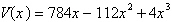 <strong>An open box is to be made from a square piece of cardboard having dimensions 28 inches by 28 inches by cutting out squares of area from each corner as shown in the figure below. If the volume of the box is given by , state the domain of V . </strong> A) B) C) D)all real numbers E)