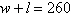 <strong>The sum of the length l and the width w of a rectangular region is 260 meters. Write w as a function of l .</strong> A) B) C) D) E)
