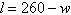 <strong>The sum of the length l and the width w of a rectangular region is 260 meters. Write w as a function of l .</strong> A) B) C) D) E)
