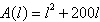 <strong>The sum of the length l and the width w of a rectangular region is 200 meters. Write the area A as a function of l .</strong> A) B) C) D) E)