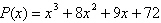 <strong>Find a polynomial function of lowest degree with integer coefficients, whose leading coefficient is one, and that has the zeros 8, , and 3 i .</strong> A) B) C) D) E)