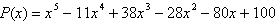<strong>Find a polynomial function P of degree 5 with integer coefficients that has zeros , (multiplicity 2), , and .</strong> A) B) C) D) E)