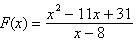 <strong>Determine the vertical and slant asymptotes of the rational function below. </strong> A) B) C) D) E)