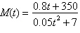 <strong>The rational function models the number of milligrams of medication in the bloodstream of a patient t hours after 350 milligrams of the medication have been injected into the patient s bloodstream. What will M approach as ?</strong> A)12 mg B)16 mg C)8 mg D)50 mg E)0 mg