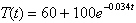 <strong>A cup of coffee is heated to 160 F and placed in a room that maintains a temperature of 60 F. The temperature of the coffee after t minutes is given by . Find the temperature, to the nearest degree, of the coffee 45 minutes after it is placed in the room.</strong> A)82° F B)123° F C)115° F D)35° F E)56° F