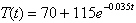 <strong>A cup of coffee is heated to F and placed in a room that maintains a temperature of F. The temperature of the coffee after t minutes is given by . Use a graphing utility to determine when, to the nearest tenth of a minute, the temperature of the coffee will reach F.</strong> A)26.8 min B)2.9 min C) min D)13.6 min E)42.3 min