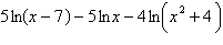 <strong>Write as a single logarithm with a coefficient of 1. Assume all variable expressions represent positive real numbers.</strong> A) B) C) D) E)