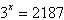 <strong>Use algebraic procedures to find the exact solution of the equation .</strong> A)3 B)1 C)243 D)7 E)729