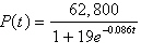 Determine the carrying capacity for the logistic growth model below.