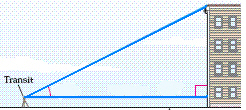 <strong>Height of a Building. A surveyor determines that the angle of elevation from a transit to the top of a building is 26.4 . The transit is positioned 4.8 feet above ground level and 126 feet from the building. Find the height of the building to the nearest tenth of a foot. </strong> A)67.3 ft B)117.7 ft C)62.5 ft D)57.7 ft E)60.8 ft
