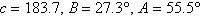 <strong>Solve the triangle. Round answers to one decimal place. </strong> A) B) C) D) E)
