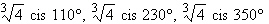 <strong>Find all roots of the equation. Write the answers in trigonometric form. </strong> A) B) C) D) E)