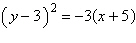 <strong>Find the equation in standard form of the parabola with vertex at and focus .</strong> A) B) C) D) E)