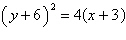 <strong>Find the equation in standard form of the parabola with focus and directrix .</strong> A) B) C) D) E)