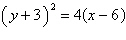 <strong>Find the equation in standard form of the parabola with focus and directrix .</strong> A) B) C) D) E)