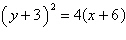 <strong>Find the equation in standard form of the parabola with focus and directrix .</strong> A) B) C) D) E)