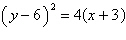 <strong>Find the equation in standard form of the parabola with focus and directrix .</strong> A) B) C) D) E)