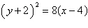 <strong>Find the equation in standard form of the parabola that has vertex , has a horizontal axis of symmetry, and passes through the point .</strong> A) B) C) D) E)