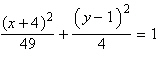 <strong>Find the equation in standard form of the ellipse, given the information provided. center , vertices , foci at </strong> A) B) C) D) E)
