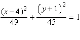 <strong>Find the equation in standard form of the ellipse, given the information provided. center , vertices , foci at </strong> A) B) C) D) E)